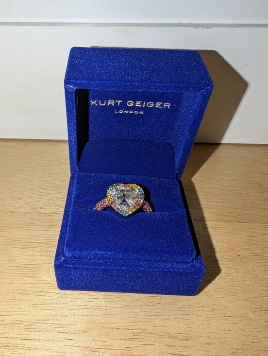Kurt Geiger Jewelry - Kurt Geiger Multicolor Heart Crystal Statement Ring